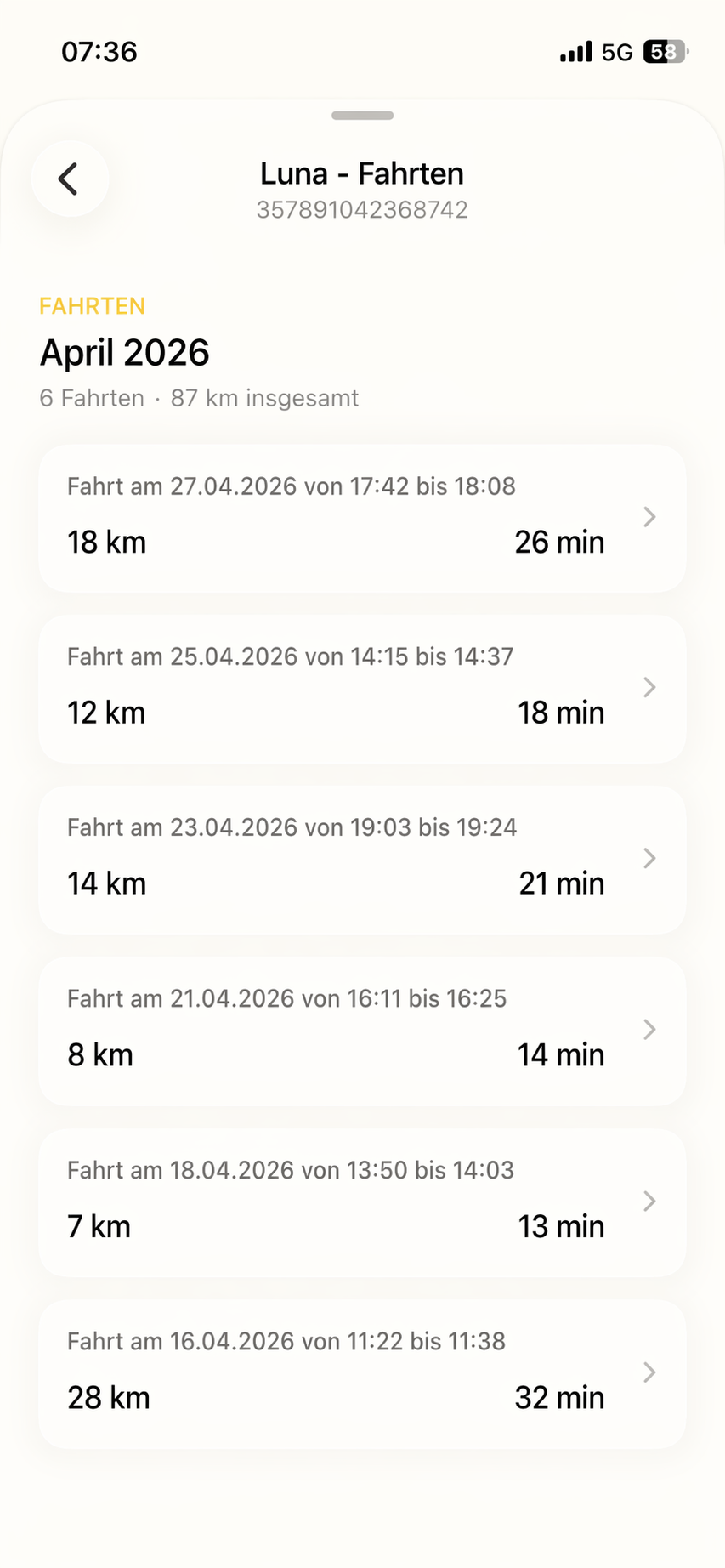 Browse past rides clearly and find every trip again in seconds.